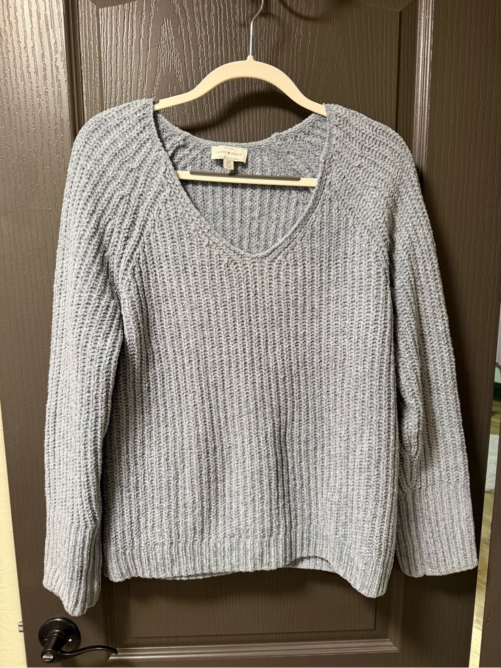Lucky Brand Light Blue V-Neck Knit Sweater